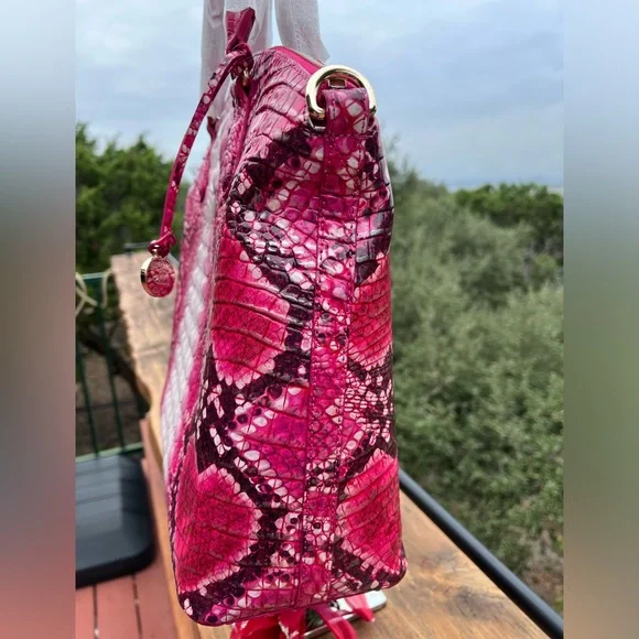 NWT Brahmin Crown of Hearts Large Duxbury Ombre Melbourne Satchel - Picture 5 of 14